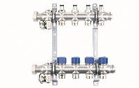 Коллекторная группа Elsen, 1", 2 контура, размер отвода-3/4", с вентилями, нержавеющая сталь