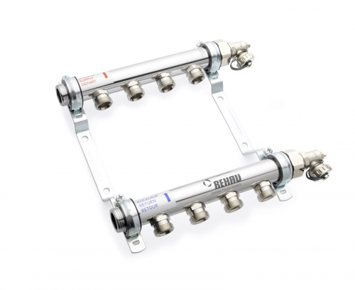 Коллектор Rehau 1", HLV 9, выход-3/4" ЕК, нержавеющая сталь